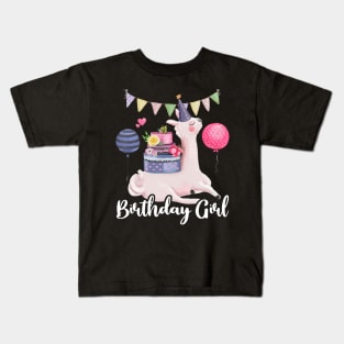 Alpaca Llama Cactus Girls Birthday Animal Lover Cute Kids T-Shirt